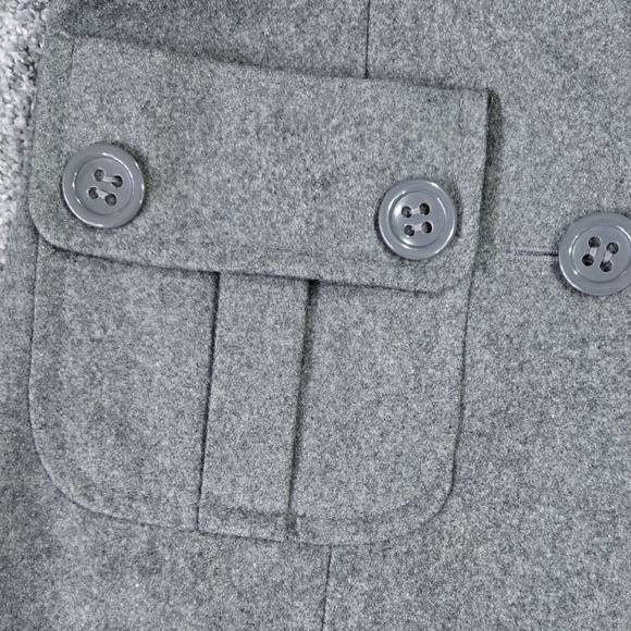 Tulle Anthropologie Gray Wool Blend Peacoat Pockets Classic Preppy Academia - Picture 5 of 15